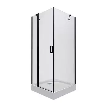 Душевой уголок Тритон Йота-Блек DK284 90х90, без г/м, поддон, стекло прозрачное, профиль черный