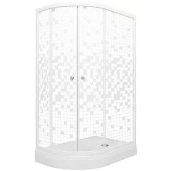 Душевой уголок Тритон Коралл А DK244 120х80х191,5, без г/м, низкий поддон, стекло мозаика, проф.белый, правая
