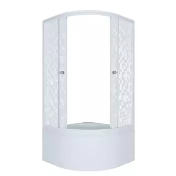 Душевой уголок Тритон Стандарт Б1 90х90х199, без г/м,высокий поддон, стекла мозаика, профиль белый