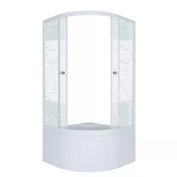 Душевой уголок Тритон Стандарт Б1 90х90х199 см стёкла узоры, профиль белый