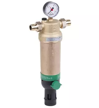 Фильтр 1.1/2" с обратной промывкой 25бар, t-70*C для горячей воды, латунь