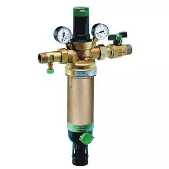 Фильтр 1/2" с редуктором, обратным клапаном, запорн.вентилем 25бар, t-70*C для горячей воды, латунь