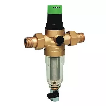 Фильтр 3/4" миниплюс с редуктором давления 16бар, t-40*C для холодной воды, ударопрочный пластик