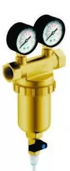 Фильтр Гейзер Бастион 3/4" для горячей воды, с двумя манометрами, 16бар, t-80*C, D76мм