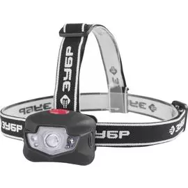 Фонарь Зубр ЭКСПЕРТ 56434 налобный светодиодный, 3Вт(120Лм)+4LED, линза коллиматор, 3 режима, 3ААА