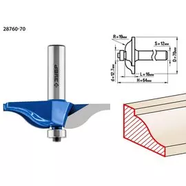 Фреза фигирейная Зубр Профессионал №1 28760-70 70x16мм, радиус 15.8мм