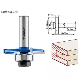 Фреза горизонтально-пазовая Зубр Профессионал 28757-50.8-4-12 50,8x4мм, хвостовик 12мм