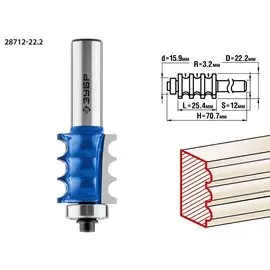 Фреза кромочная фигурная Зубр Профессионал №1 28712-22.2 22.2x26мм, радиус 3мм