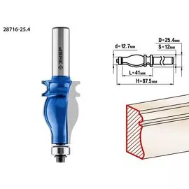Фреза кромочная фигурная Зубр Профессионал №5 28716-25.4 25.4x41мм, хвостовик 12мм