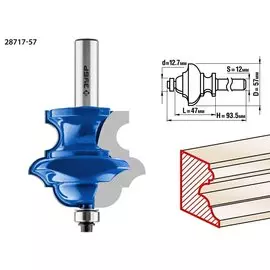 Фреза кромочная фигурная Зубр Профессионал №6(многопрофильная) 28717-57 57x47,6мм, хвостовик 12мм