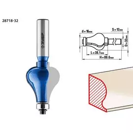 Фреза кромочная фигурная Зубр Профессионал №7 28718-32 32x38мм, хвостовик 12мм