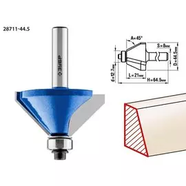 Фреза кромочная калевочная Зубр Профессионал №9 28711-44.5 44,5x23мм, (фасочная)