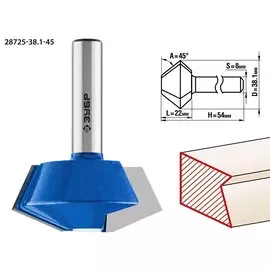 Фреза кромочная конусная Зубр Профессионал 28725-38.1-45 38.1x22мм