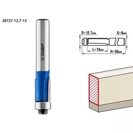 Фреза кромочная Зубр Профессионал 28727-12.7-13 с нижним подшипником, 12.7x13мм, хвостовик 8мм