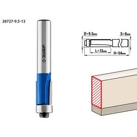 Фреза кромочная Зубр Профессионал 28727-9.5-13 с нижним подшипником, 9.5x13мм, хвостовик 8мм