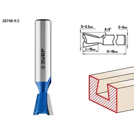Фреза пазовая фасонная Зубр Профессионал Ласточкин Хвост 28748-9.5 9.5x10мм, угол 14°