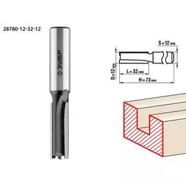 Фреза пазовая прямая Зубр Профессионал 28780-12-32-12 12x32мм, хвостовик 12мм