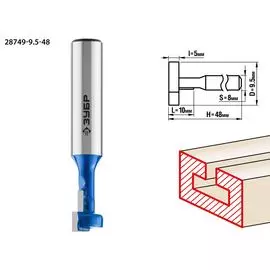 Фреза пазовая Т-образная Зубр Профессионал №1 28749-9.5-48 9.5x10мм, высота 5мм