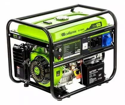 Генератор бензиновый Сибртех БС-8000Э 94549 , 6,6 кВт, 230В, 4-х тактный, 25 л, электростартер