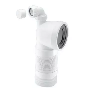 Гофрированная раздвижная фановая труба D110 L260-540мм гофра, с прокл. и адапт на 40мм для унитаза