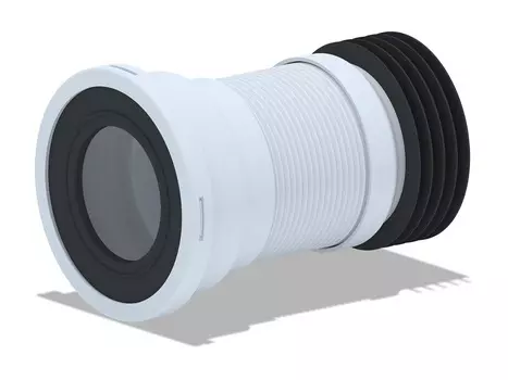 Гофрированная раздвижная фановая труба с манжетой Ани-Пласт K918, для унитаза с металлической спиралью, D110, L185-350мм