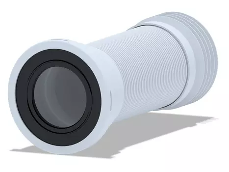 Гофрированная раздвижная фановая труба с манжетой Ани-Пласт K928, для унитаза с металлической спиралью, D110, L260-560мм