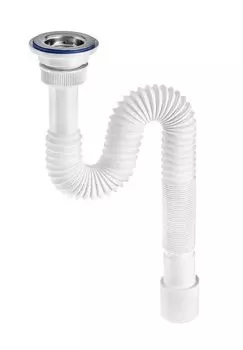 Гофросифон Вир Пласт 30986352 1.1/4"х40/50 Мини Элит с нержавеющей чашкой диаметр 63 мм, L 800 мм