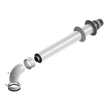 Горизонтальный коаксиальный дымоход D80/125мм De Dietrich. PPS. DY882