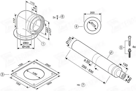 Горизонтальный комплект BUDERUS
