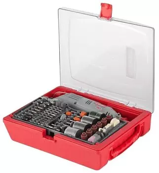 Гравер Зубр ЗГ-130ЭК H176 электрический с набором мини-насадок в кейсе, 176 предметов