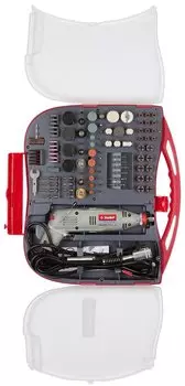 Гравер Зубр ЗГ-130ЭК H219 электрический с набором мини-насадок в кейсе, 219 предметов