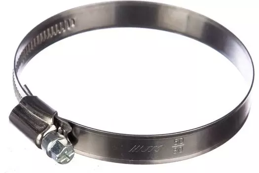 Хомут червячный JTC-ZN80 60-80мм , нержавеющая сталь, ширина ленты 12 мм, /1/50/500