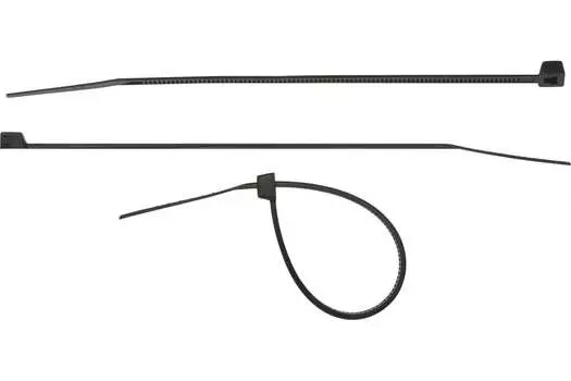 Хомуты-стяжки Сибин ХС-Ч 3788-76-300 нейлоновые черные, 7.6 х 300 мм, 100 шт.