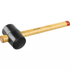 Киянка резиновая Зубр 2050-65_z01, черная, с деревянной рукояткой 450г