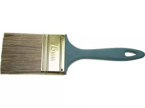 Кисть плоская Зубр "КП-14" 4-01014-075 смешанная щетина, пластмассовая рукоятка, 75мм