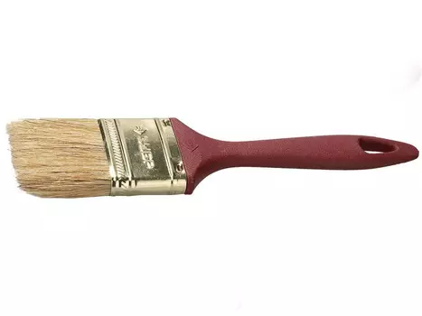 Кисть плоская Зубр "Универсал-Мастер"-"КП-11" 4-01011-050 , натуральная щетина, пластмассовая ручка, 50мм