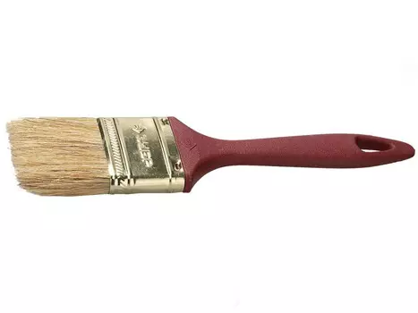 Кисть плоская Зубр "Универсал-Мастер"-"КП-11" 4-01011-063 , натуральная щетина, пластмассовая ручка, 63мм