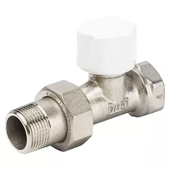 Клапан RD201 3/4" ВР-НР Т1 для терморегулятора 10бар, t-120*С прямой для стальных труб, никель