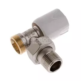 Клапан RS112 1/2" НРхМ24 Т1 ручная регулировка, 10бар, t-120*С угловой, для м/п и PPR труб, никель