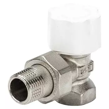 Клапан RS202 1/2" ВР-НР Т1 для терморегулятора 10бар, t-120*С угловой для стальных труб, никель