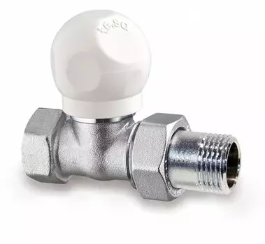 Клапан Te-Sa 102-04 1/2" ВР-НР ручная регулировка, прямой для стальных труб, 10бар, t-100*С, никель