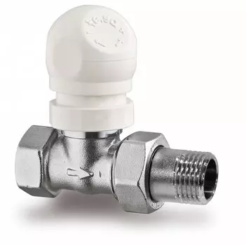 Клапан Te-Sa 112T-04 1/2" ВР-НР для терморегулятора прямой для стальных труб, 10бар, t-100*С, никель