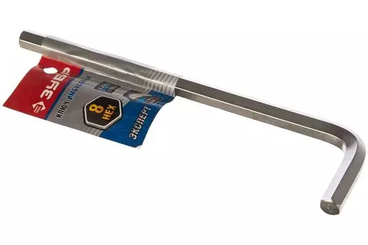 Ключ Зубр "Эксперт" 27451-8 имбусовый длинный, Cr-Mo, сатинированное покрытие, HEX 8