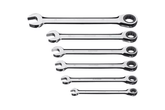 Ключи Зубр 27074-H6_z01 комбинированные гаечные трещоточные 6 шт, 8 - 17 мм,