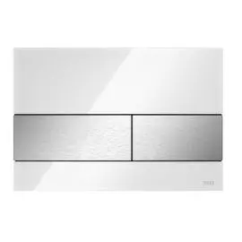 Кнопка смыва TECESquare 9240801, cтекло белое, клавиши шлифованная нерж. сталь