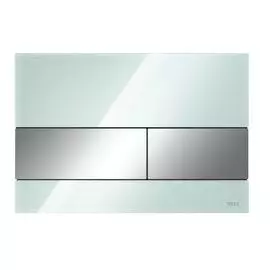 Кнопка смыва TECESquare 9240805, cтекло зеленое, клавиши хром глянцевый