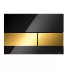 Кнопка смыва TECESquare 9240808, cтекло черное, клавиши позолоченные