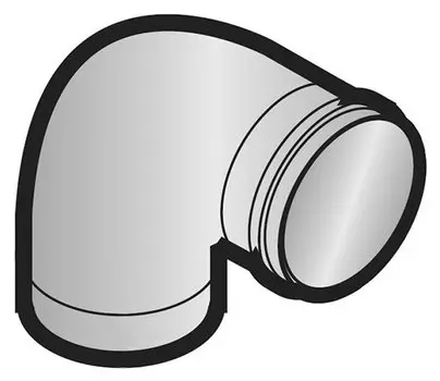 Коаксиальное колено 90* D60/100 мм De Dietrich. PPS. DY 684