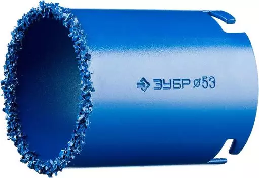 Кольцевая коронка Зубр Профессионал 33350-53_z01, c карбид-вольфрамовым нанесением, 53 мм, высота 55 мм