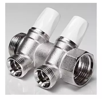 Коллектор распределительный. Rehau. 1". 2 контура. 3/4" ЕК